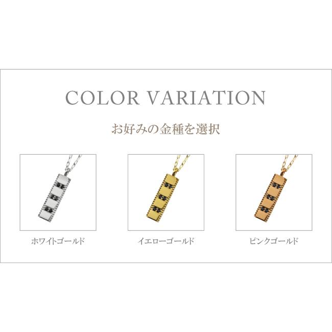 メンズネックレス ゴールド 18金 K18  プレート ブラックダイヤモンド ペンダント アズキチェーン 50cm 注文製作 プレゼント ギフト 受注 爆買の画像