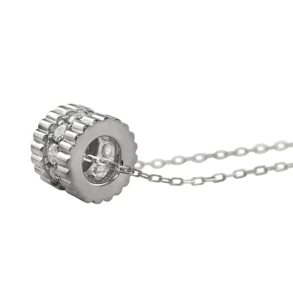 ネックレス プラチナ サークル ダイヤモンド Pt900 Pt850 ペンダント レディース アズキチェーン 40cm ダイヤ 注文製作 プレゼント ギフト 受注 爆買の画像