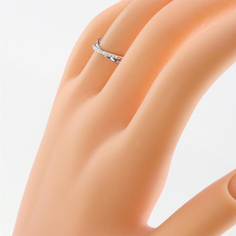 プラチナ ダイヤモンド リング インフィニティ Pt900 交差 無限 指輪 0.06ct ピンキーリング 3号〜 レディース 婚約指輪 ファッションリング 注文製作 爆買の画像
