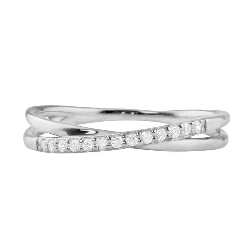 プラチナ ダイヤモンド リング インフィニティ Pt900 交差 無限 指輪 0.06ct ピンキーリング 3号〜 レディース 婚約指輪 ファッションリング 注文製作 爆買の画像