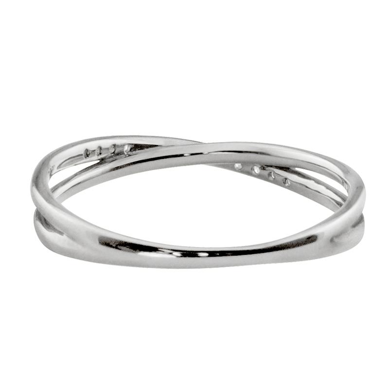 プラチナ ダイヤモンド リング インフィニティ Pt900 交差 無限 指輪 0.06ct ピンキーリング 3号〜 レディース 婚約指輪 ファッションリング 注文製作 爆買の画像