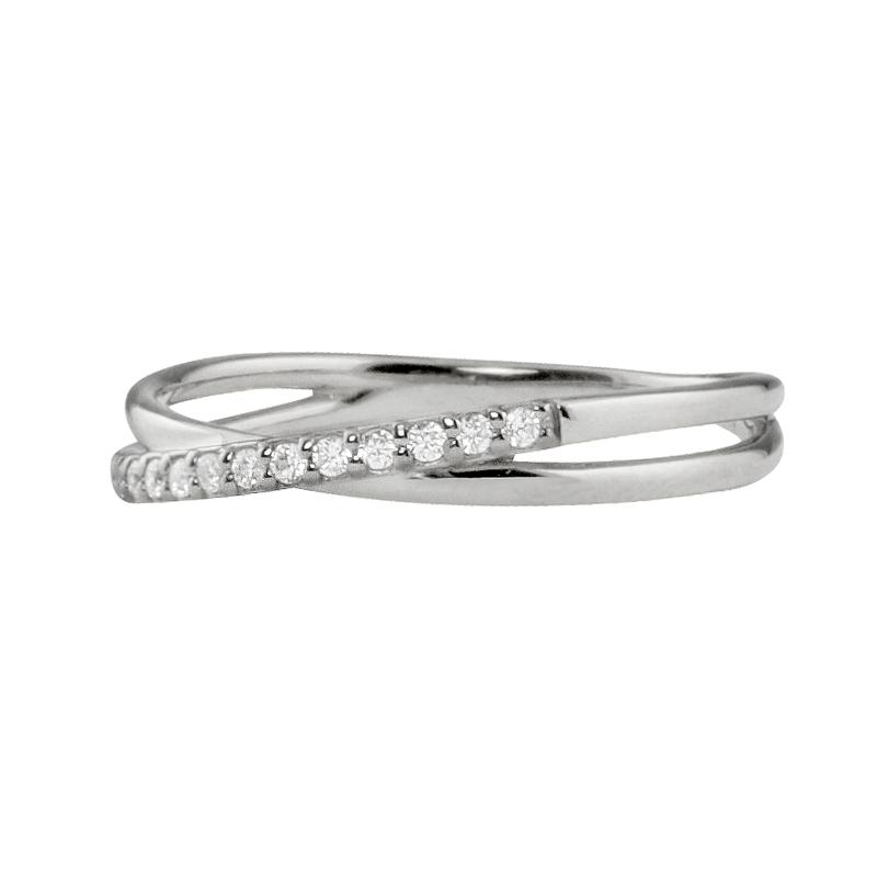 プラチナ ダイヤモンド リング インフィニティ Pt900 交差 無限 指輪 0.06ct ピンキーリング 3号〜 レディース 婚約指輪 ファッションリング 注文製作 爆買の画像