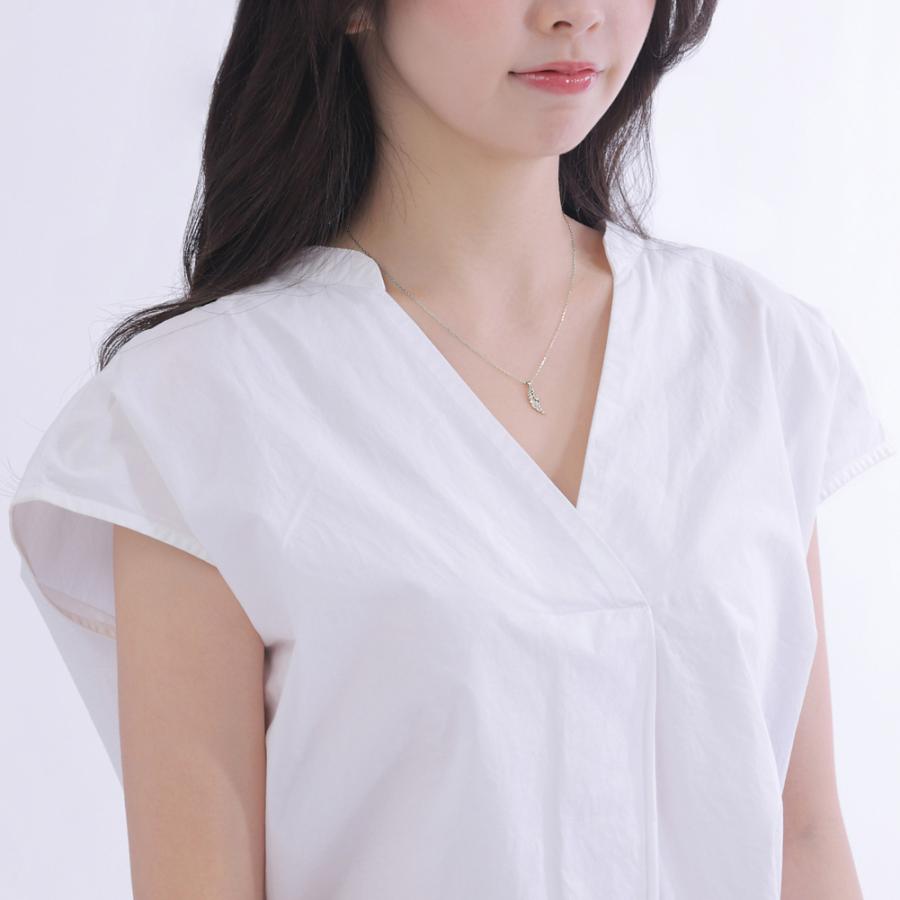 フェザー ネックレス ダイヤモンド 羽根 プラチナ レディース Pt900 Pt850 ペンダント 羽 アズキチェーン 40cm シンプル 大人 上品 人気 プレゼント 受注 爆買の画像