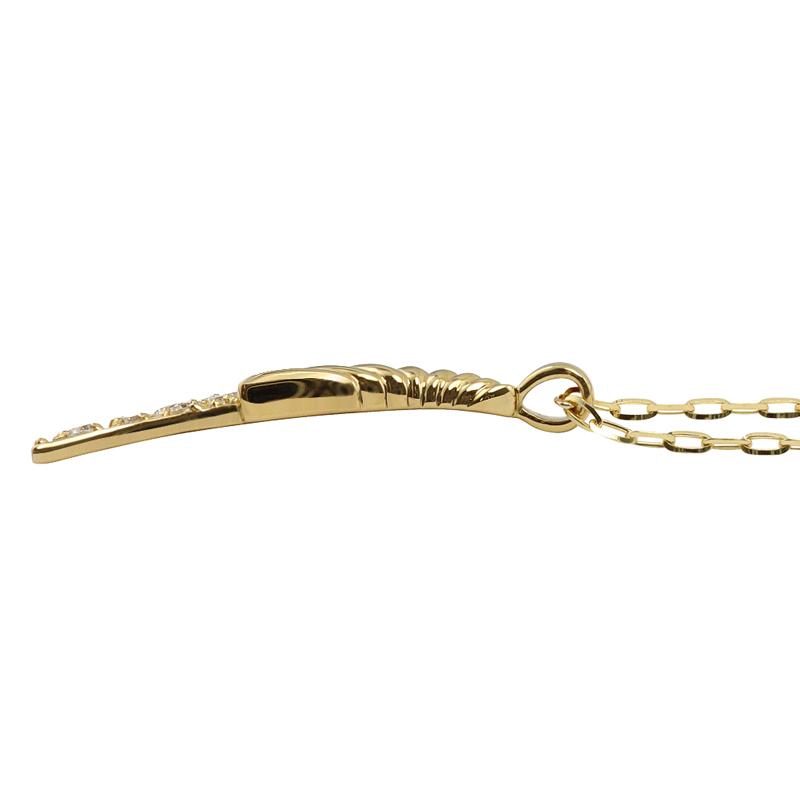 フェザー ネックレス ダイヤモンド 羽 18金 メンズ ゴールド K18 ペンダント 羽根 アズキチェーン 50cm シンプル 大人 人気 おすすめ プレゼント 受注 爆買の画像