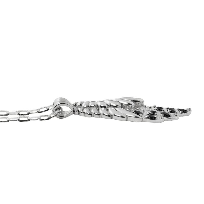 羽 ネックレス トップ ブラックダイヤ Jewelry i（ジュエリーアイ） フェザー ネックレス ブラック