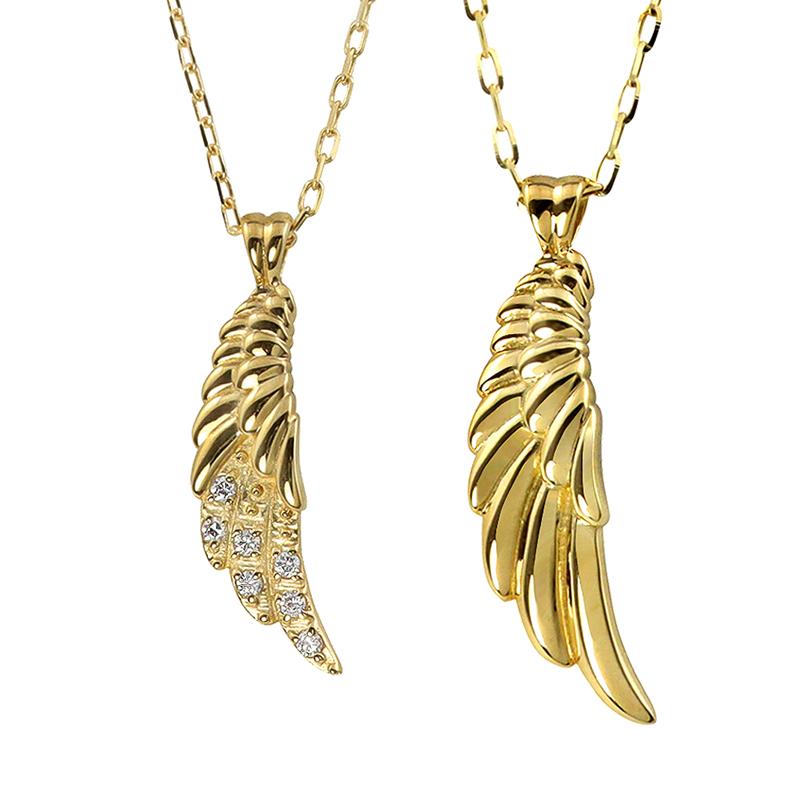 Jewelry i（ジュエリーアイ） フェザー ペアネックレス ダイヤモンド 