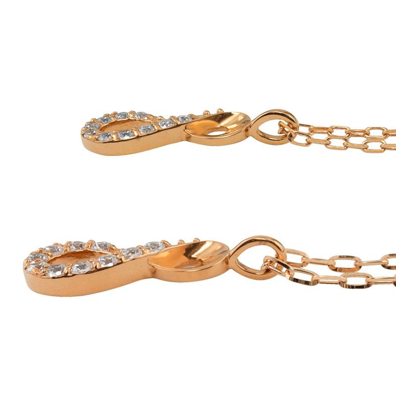 ペアネックレス インフィニティ シンプル 10金 ダイヤモンド 無限 K10 ペンダント 2本セット ペア ネックレス オリジナル デザイン 大人 受注 爆買の画像