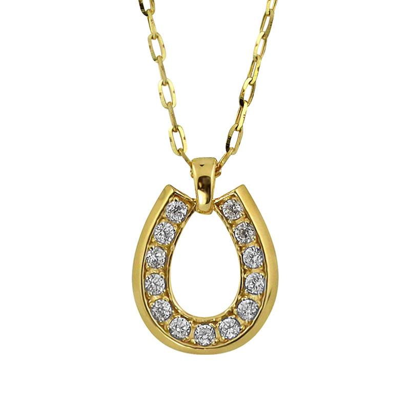 Jewelry i（ジュエリーアイ） 馬蹄 ネックレス ダイヤモンド 18金