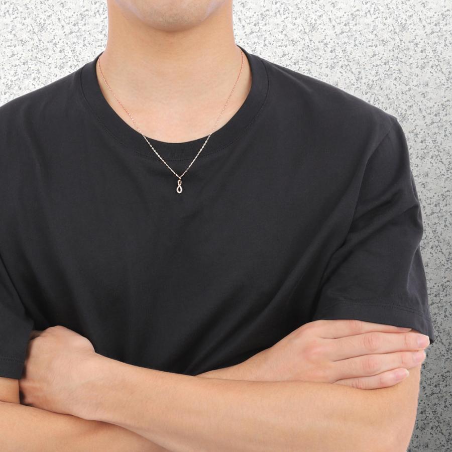 インフィニティ ネックレス メンズ 18金 ダイヤモンド 無限 ゴールド K18 ペンダント アズキ チェーン 50cm シンプル 大人 人気 おすすめ プレゼント 受注 爆買の画像