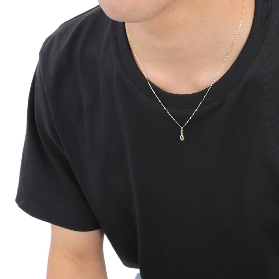 インフィニティ ネックレス メンズ 18金 ダイヤモンド 無限 ゴールド K18 ペンダント アズキ チェーン 50cm シンプル 大人 人気 おすすめ プレゼント 受注 爆買の画像