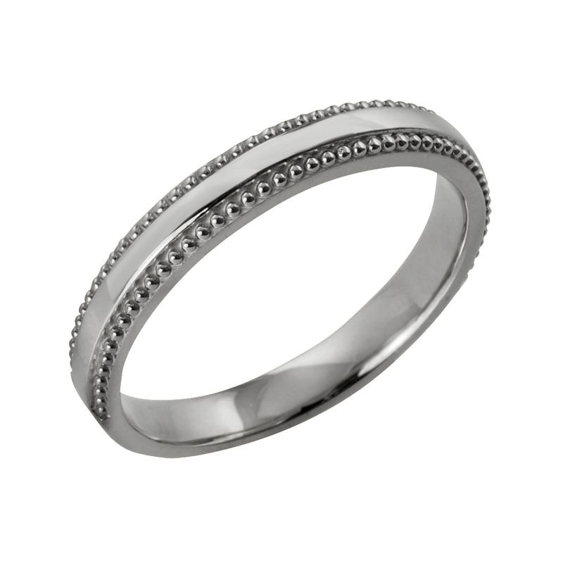 ミル打ち リング 3mm幅 プラチナ 指輪 メンズ Pt900 シンプル 単品 地金 大人 結婚指輪 ペアリング 文字入れ 刻印 可能 日本製 受注 爆買の画像
