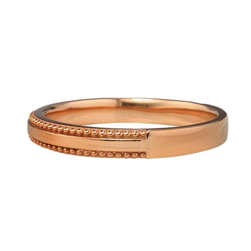 Jewelry i（ジュエリーアイ） ミル打ち リング 3mm幅 18金 指輪 メンズ