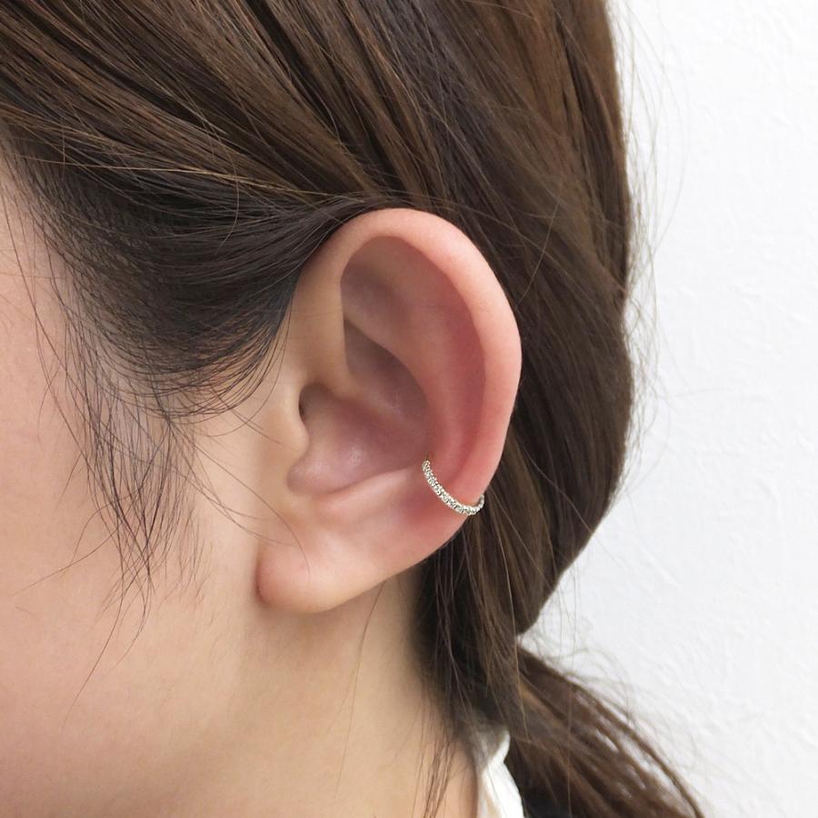 【お試し価格】 イヤーカフ エタニティ ダイヤモンド シンプル プラチナ ダイヤモンド 12石 0.10ct Pt900 4月誕生石 注文製作 プレゼント 受注 爆買の画像