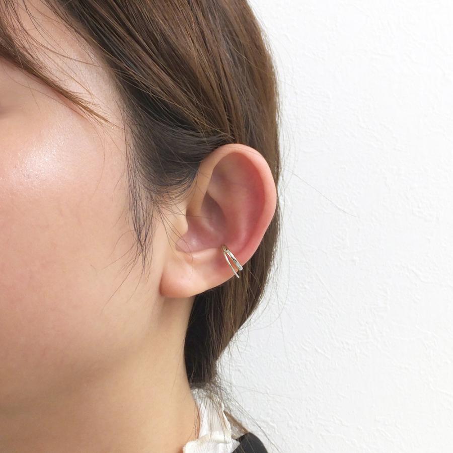 イヤーカフ フープ 2連  ダブルフープ シンプル プラチナ Pt900 地金 メタル 無垢 プレゼント 注文製作 プレゼント 受注 爆買の画像