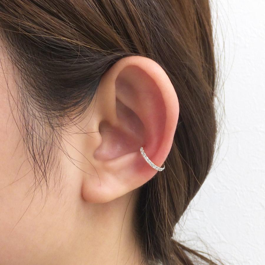 【お試し価格】 イヤーカフ エタニティ ダイヤモンド シンプル プラチナ ダイヤモンド 12石 0.15ct Pt900 4月誕生石 プレゼント 注文製作 プレゼント 受注 爆買の画像