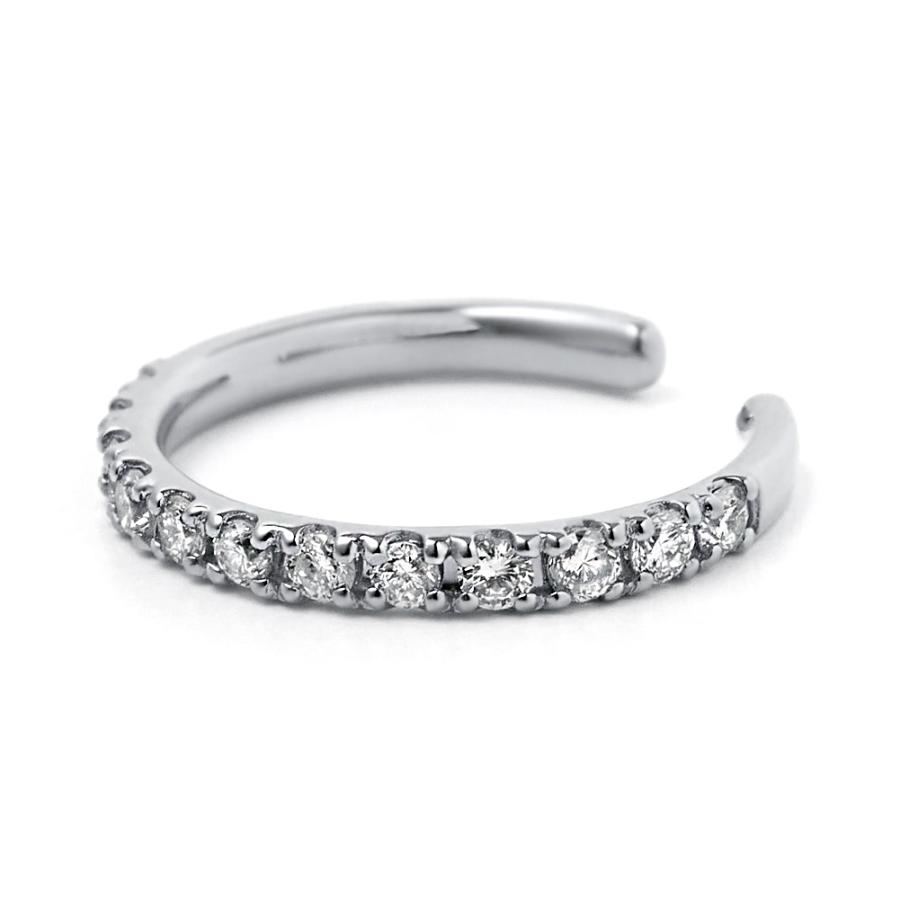 【お試し価格】 イヤーカフ エタニティ ダイヤモンド シンプル プラチナ ダイヤモンド 12石 0.15ct Pt900 4月誕生石 プレゼント 注文製作 プレゼント 受注 爆買の画像
