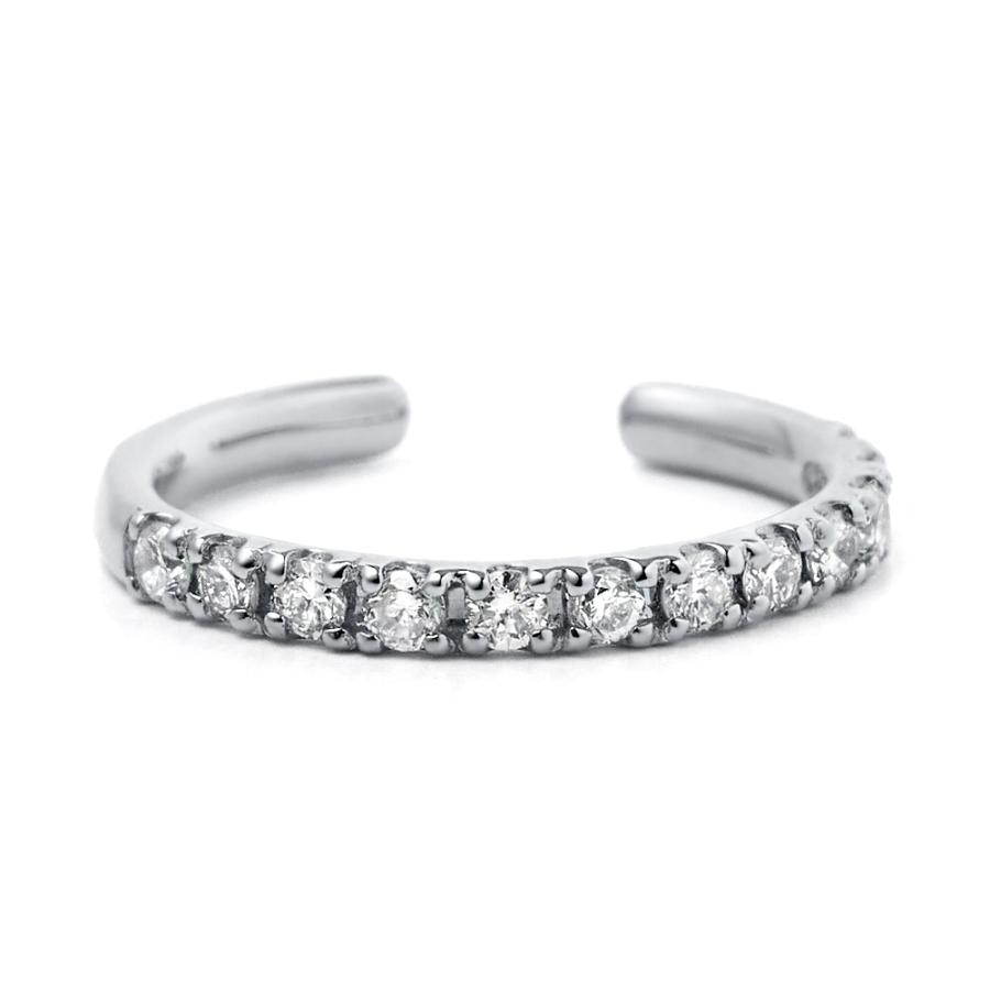 【お試し価格】 イヤーカフ エタニティ ダイヤモンド シンプル プラチナ ダイヤモンド 12石 0.15ct Pt900 4月誕生石 プレゼント 注文製作 プレゼント 受注 爆買の画像