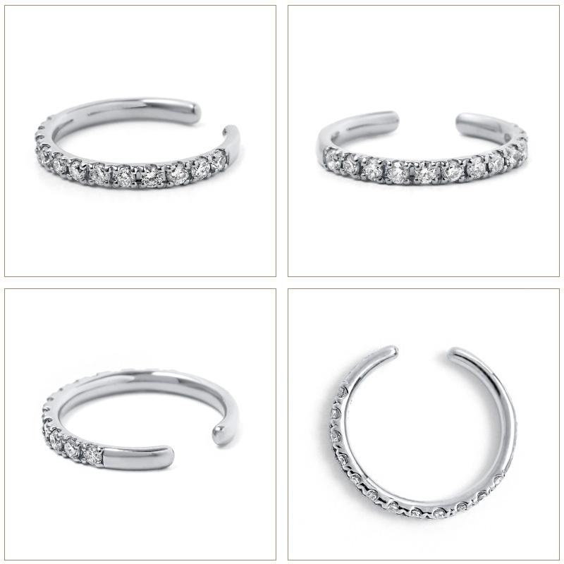 【お試し価格】 イヤーカフ エタニティ ダイヤモンド シンプル プラチナ ダイヤモンド 12石 0.15ct Pt900 4月誕生石 プレゼント 注文製作 プレゼント 受注 爆買の画像
