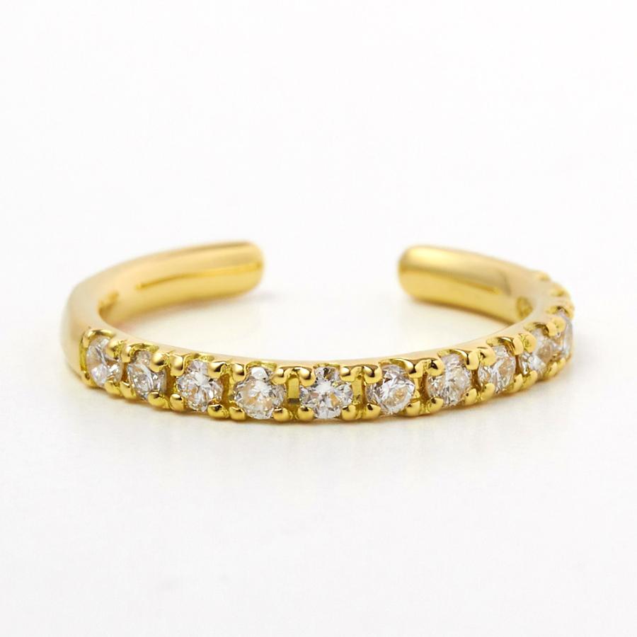 【お試し価格】 イヤーカフ エタニティ ダイヤモンド シンプル 18金 12石 0.15ct K18 4月誕生石 プレゼント 注文製作 プレゼント 受注 爆買の画像