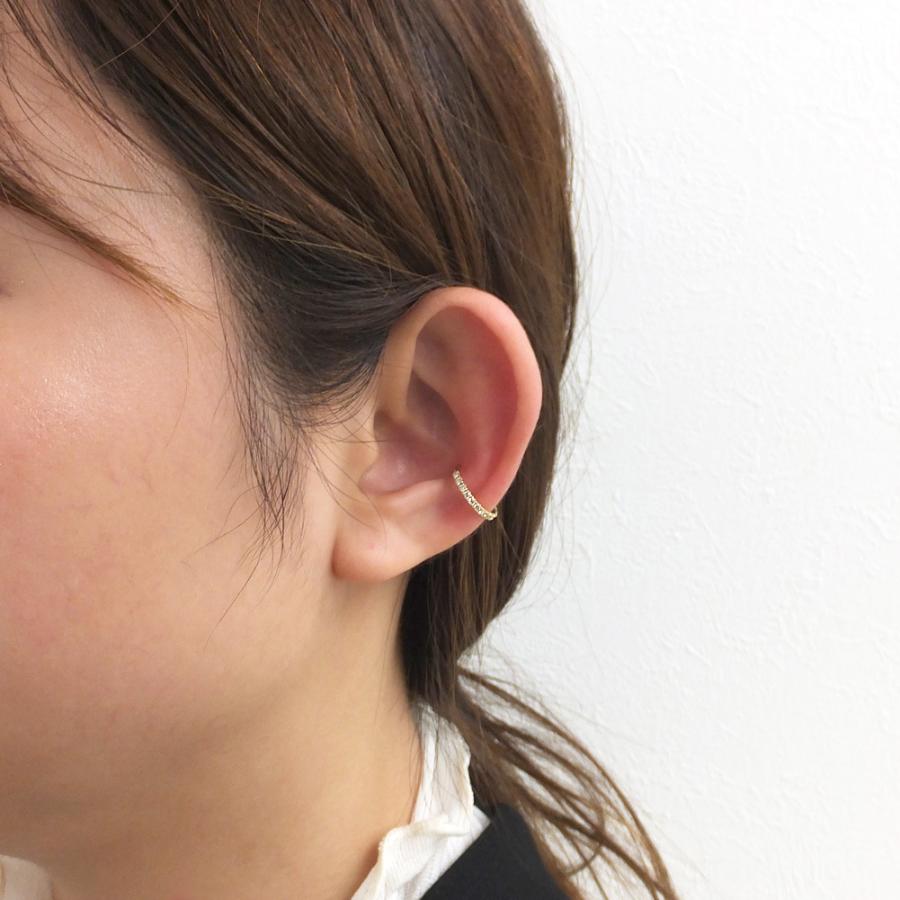 【お試し価格】 イヤーカフ エタニティ ダイヤモンド シンプル 10金 12石 0.15ct K10 4月誕生石 プレゼント 注文製作 プレゼント 受注 爆買の画像