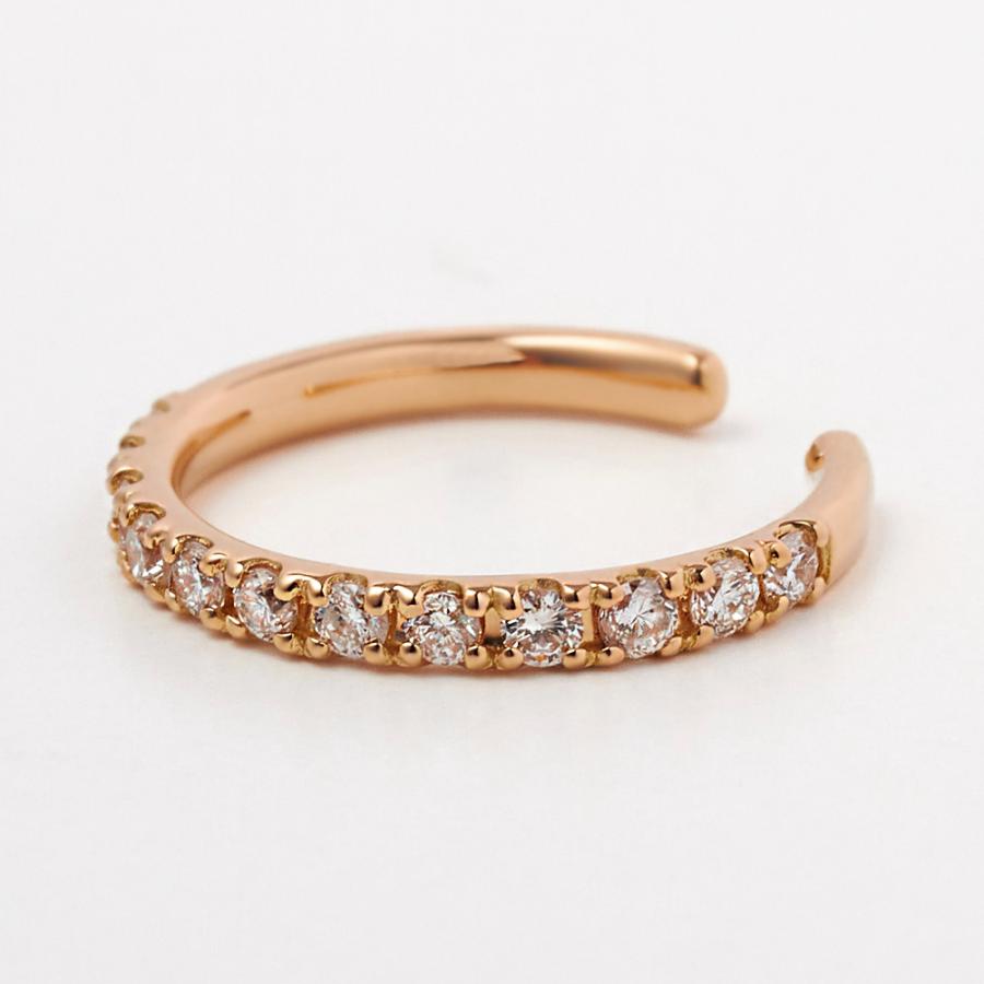 【お試し価格】 イヤーカフ エタニティ ダイヤモンド シンプル 10金 12石 0.15ct K10 4月誕生石 プレゼント 注文製作 プレゼント 受注 爆買の画像