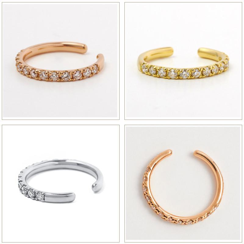 【お試し価格】 イヤーカフ エタニティ ダイヤモンド シンプル 10金 12石 0.15ct K10 4月誕生石 プレゼント 注文製作 プレゼント 受注 爆買の画像