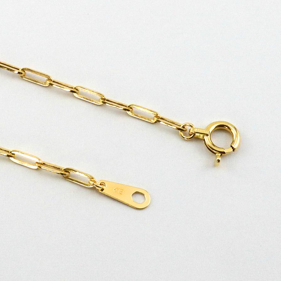 18金 チェーン ネックレス ペーパークリップ ネックレス 中空 チェーン 40cm 45cm 50cm クリップ デザイン ネックレス K18 ゴールド 首飾り おすすめの画像