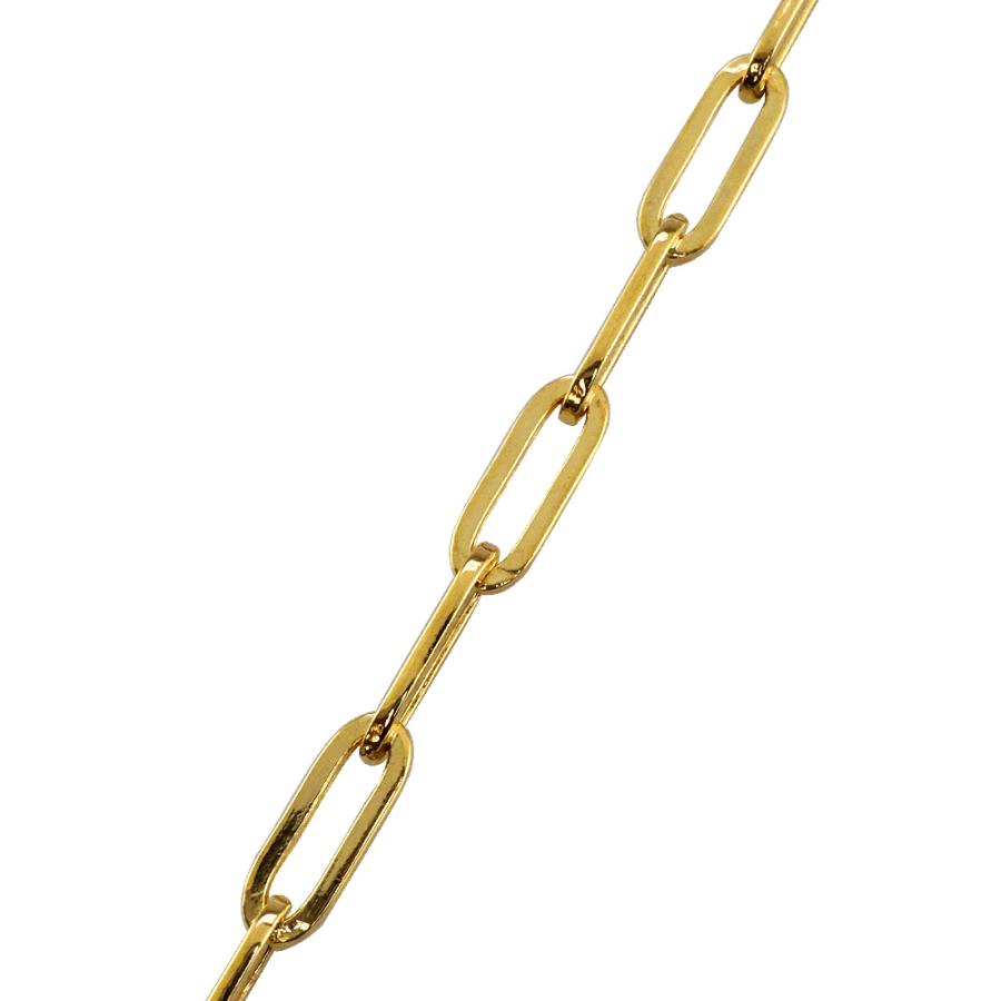 18金 チェーン ネックレス ペーパークリップ ネックレス 中空 チェーン 50cm 55cm 60cm クリップ デザイン ネックレス K18 ゴールド 首飾り おすすめの画像