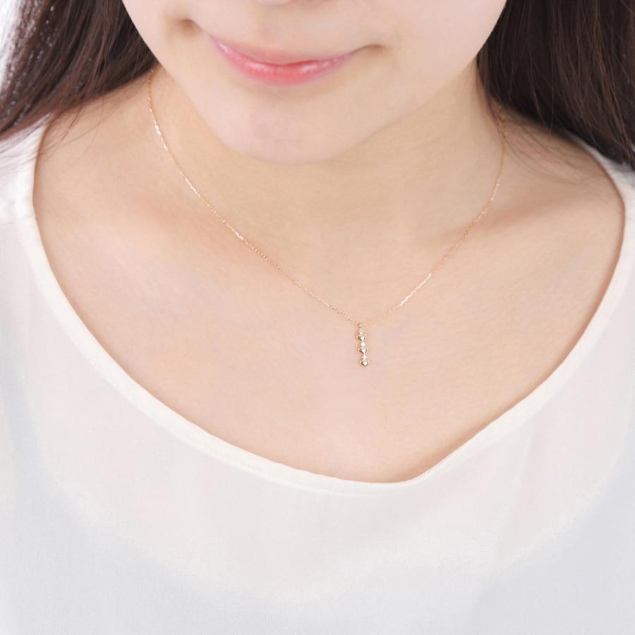 ハート ネックレス ダイヤモンド 18金 トリロジー ペンダント K18 注文製作 プレゼント ギフト 受注 爆買の画像