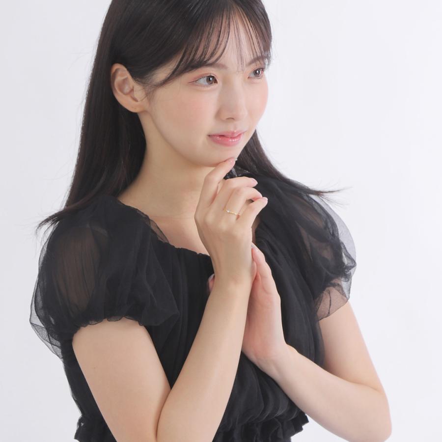 10金 一粒ダイヤモンド リング レディース K10 ゴールド シンプル ピンキーリング 細身 華奢 重ねづけ ミルククラウン 婚約指輪 日本製 受注製作 爆買の画像