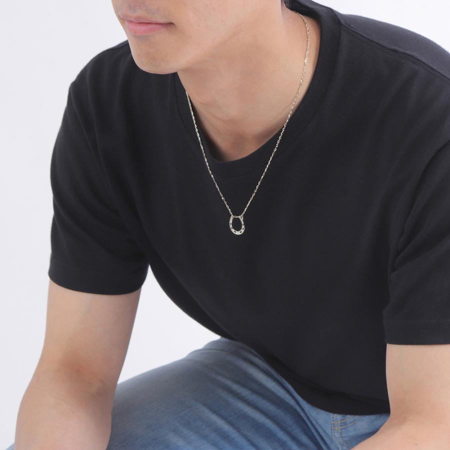 馬蹄 ネックレス メンズ プラチナ Pt900 Pt850 蹄鉄 ホースシュー アズキ チェーン 50cm 1.4mm幅 地金 男性用 おすすめ ギフト プレゼント 受注製作 爆買の画像