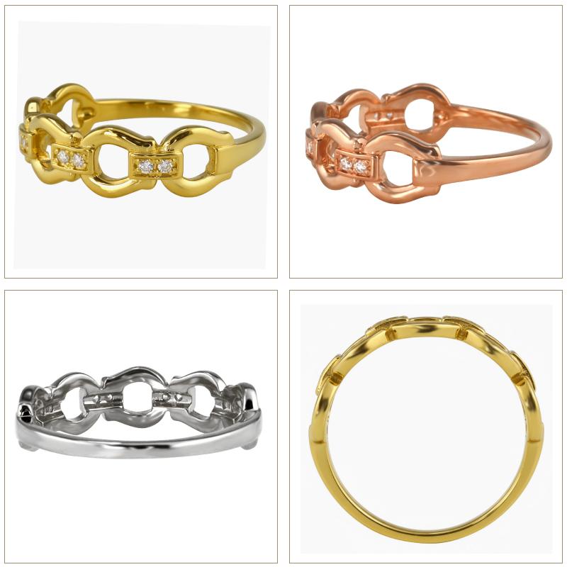 Jewelry i（ジュエリーアイ） 馬蹄 リング 18金 ダイヤモンド 指輪
