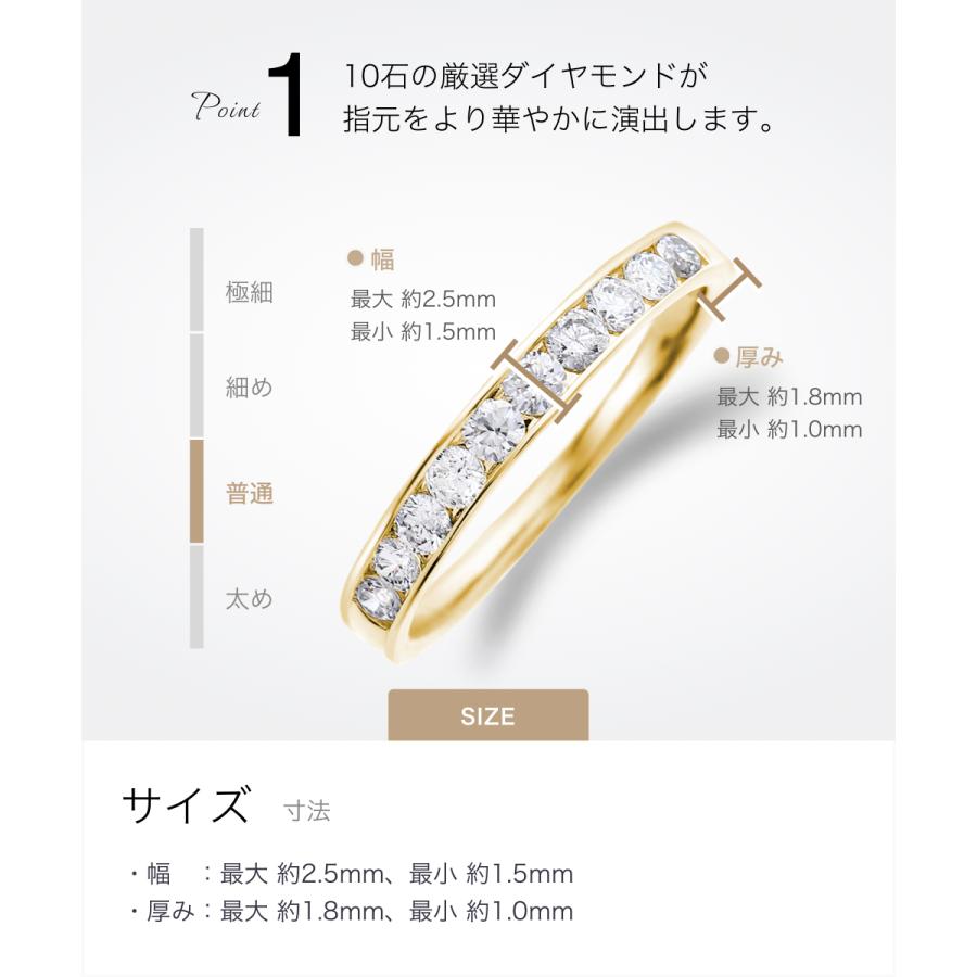 ハーフ エタニティリング レール留 ダイヤ 0.3ct 18金 ゴールド ハーフ エタニティリング レール留 ダイヤ 0.3ct 18金 ゴールド