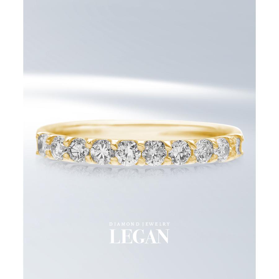 ハーフ エタニティリング ダイヤ 0.3ct 18金 ゴールド K18 YG ハーフ エタニティリング ダイヤ 0.3ct 18金 ゴールド K18 YG