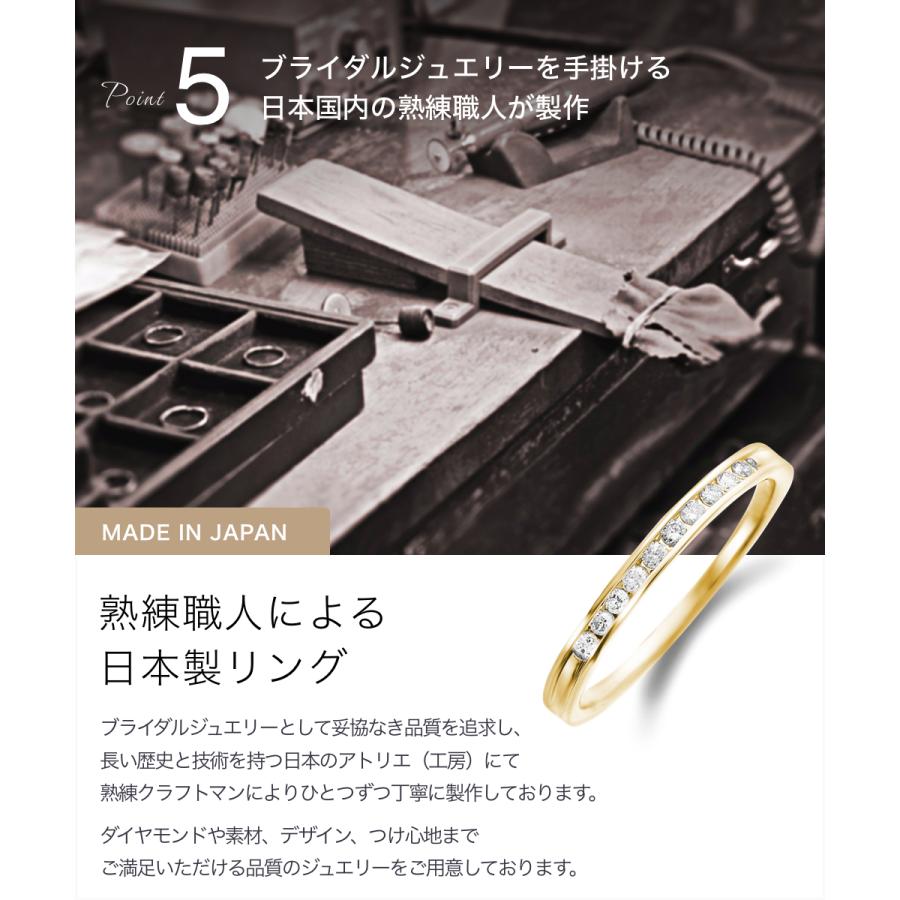 ハーフ エタニティリング レール留 ダイヤ 0.1ct 18金 ゴールド ハーフ エタニティリング レール留 ダイヤ 0.1ct 18金 ゴールド