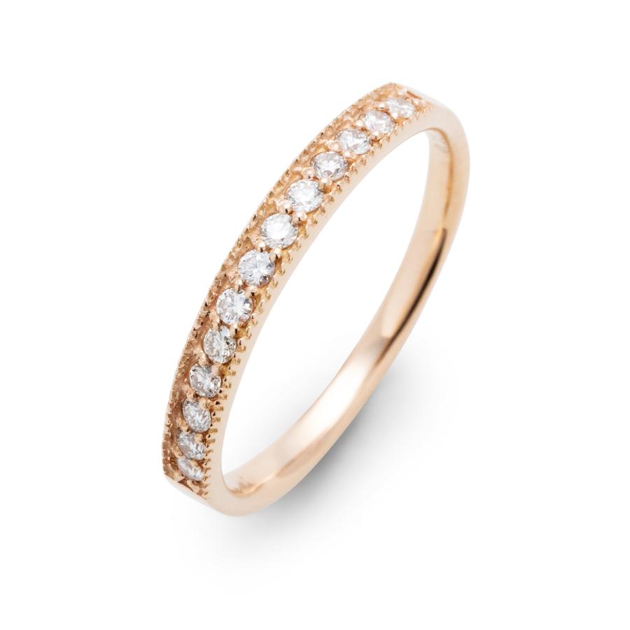 LEGAN (レガン) エタニティリング ミル打ち ピンクゴールド 指輪 K18PG 婚約指輪 ダイヤモンド