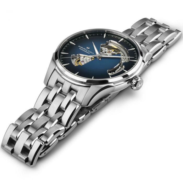 【ハミルトン公認】[即日発送][選べる5年延長保証] HAMILTON ジャズマスター オープンハート 40mm スモークブルー SSブレス 正規輸入品 JAZZMASTER H32675140の画像