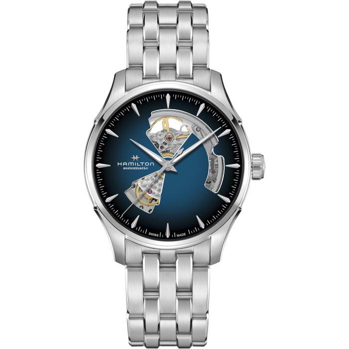【ハミルトン公認】[即日発送][選べる5年延長保証] HAMILTON ジャズマスター オープンハート 40mm スモークブルー SSブレス 正規輸入品 JAZZMASTER H32675140の画像