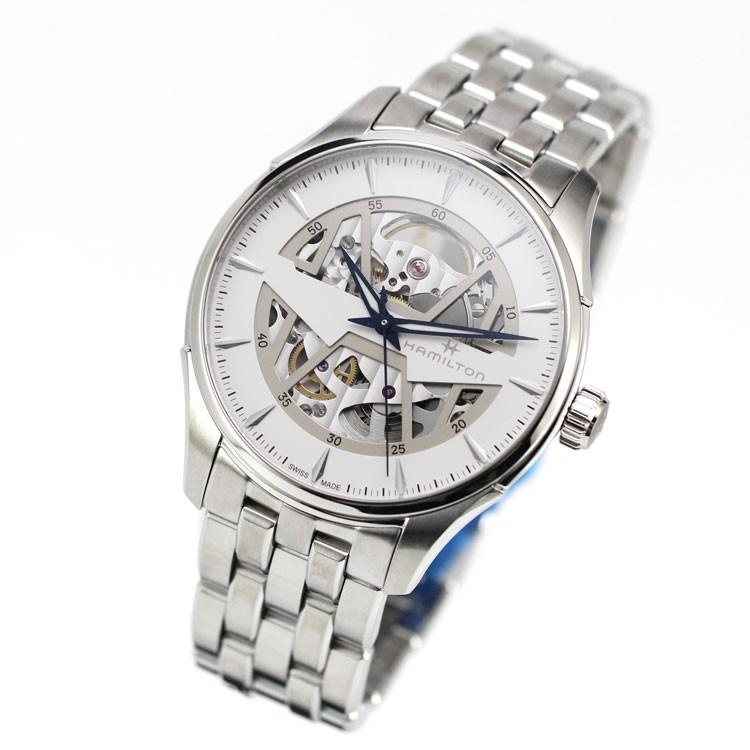 【ハミルトン公認】[即日発送][選べる5年延長保証] HAMILTON ジャズマスター スケルトン オート 40mm ホワイト 正規輸入品 JAZZMASTER SKELETON AUTO H42535110の画像