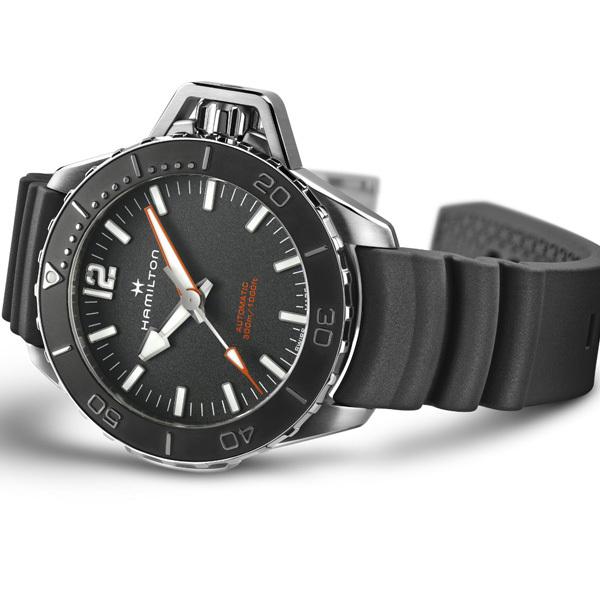 【ハミルトン公認】[即日発送][選べる5年延長保証] HAMILTON カーキ ネイビー オープンウォーター 46mm ブラック KHAKI NAVY OPENWATER 正規輸入品 H77825330の画像
