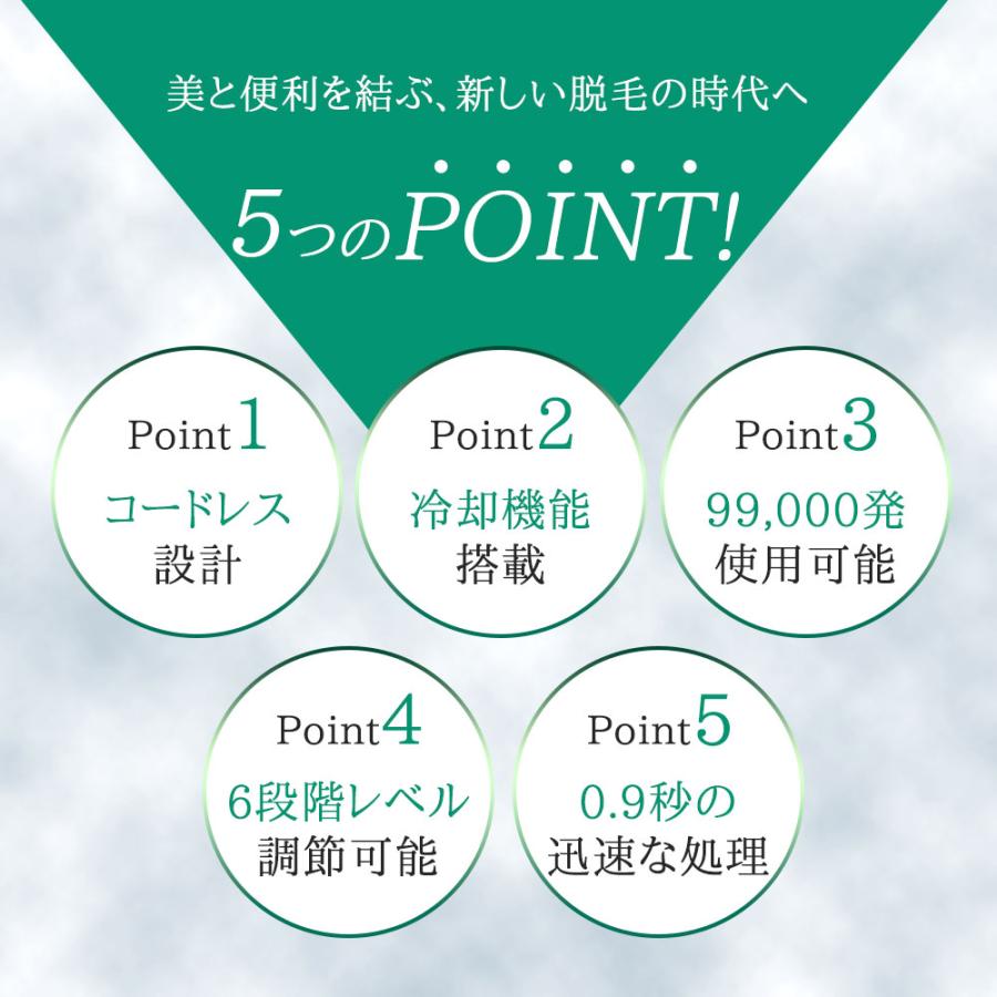 脱毛器 メンズ 剛毛対応 コードレス サファイヤ冷却 IPL脱毛器 髭 99万回照射 vio IPL光脱毛器 レディース だつもうき 自動照射 家庭用 口ロミ 全身対応｜jwork｜03