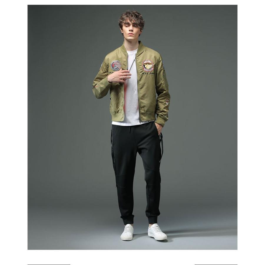 Ma 1 ブルゾン ジャケット メンズ コート アウター モテ服 秋冬 ファッション トレンド 刺繍 人気 大きいサイズ