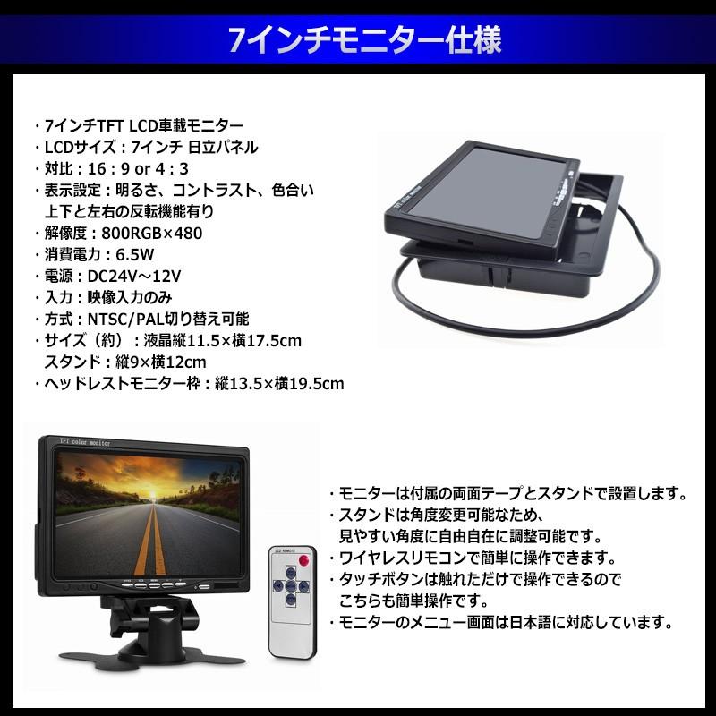 7インチ オンダッシュモニター ＆ 埋め込み型 バックカメラ セット