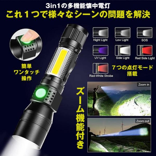 懐中電灯 ハンディライト ブラックライト led ライト 紫外線 充電式