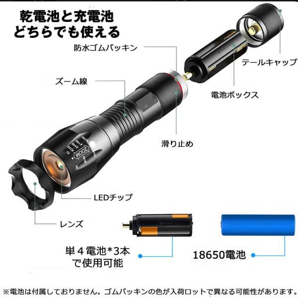 2個セット】 懐中電灯 ハンディライト led ライト 電池式 最強
