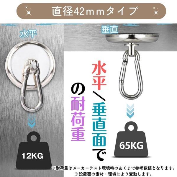 【2点セット】コミャクカラビナとおしりマグネット 10個 セット 超強力 マグネット フック カラビナ付磁石 最大垂直耐荷重