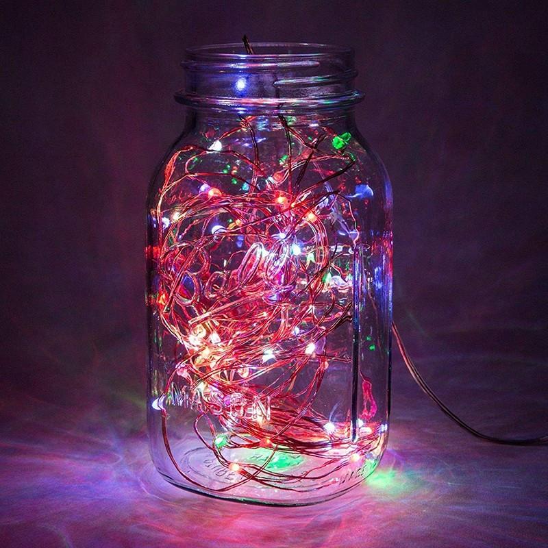 イルミネーション LEDライト 100球 10m 電池式 リモコン 8パターン