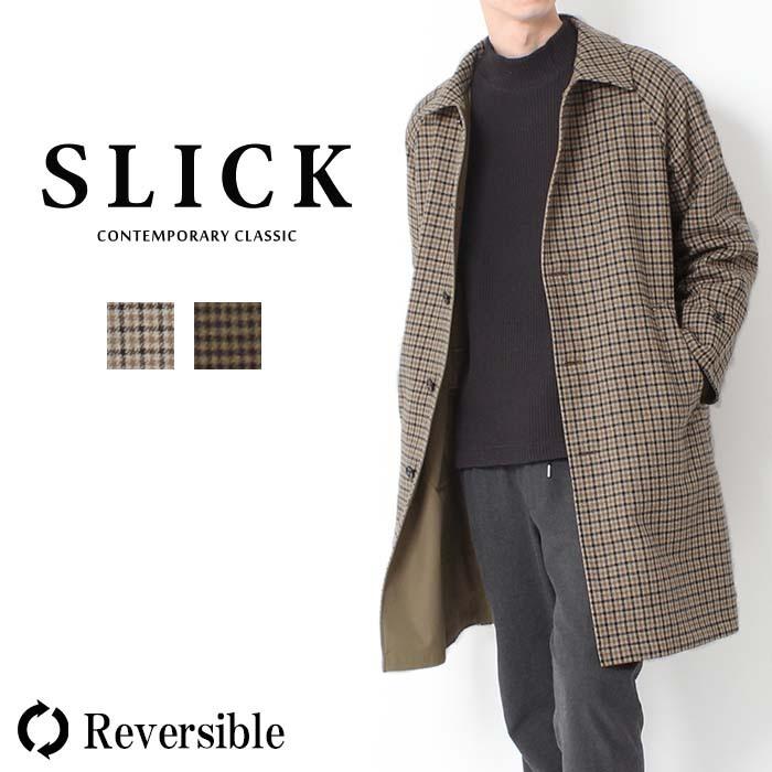 Slick スリック ガンクラブチェック リバーシブルコート チェックコート バルカラーコート コート アウター メンズ Jxt Style 通販 Yahoo ショッピング