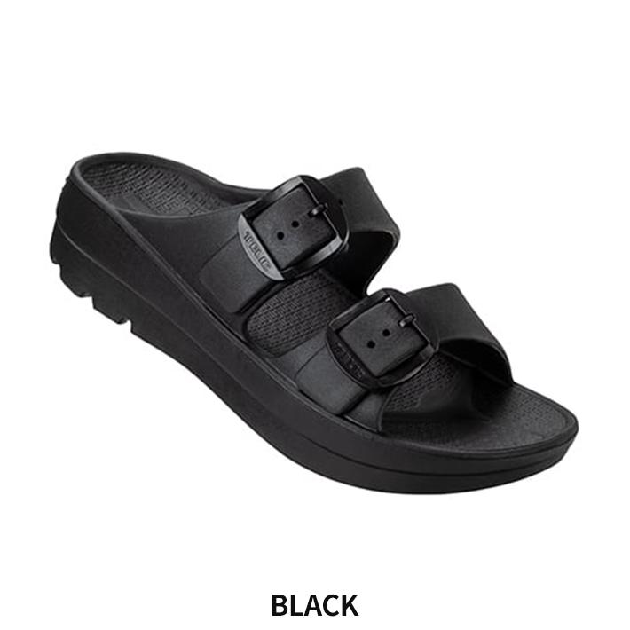 Ameri ブラック ダブルバックルサンダル AMERI☆ブラックバックルサンダル厚底 - メルカリ