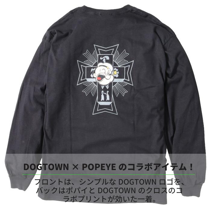 DOGTOWN ドッグタウン POPEYE CROSS L/S T-SHIRTS DTPY-005 トップス Tシャツ カットソー ロンT メンズ｜jxt-style｜02